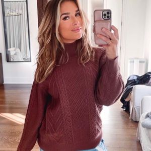 KITTENISH - WOMENS BROWN TURTLENECK SWEATER SIZE - M